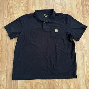 Carhartt Black Polo Shirt 2XL Pocketed